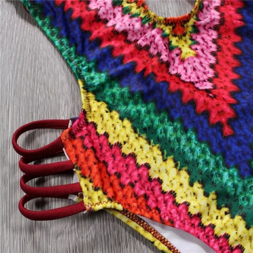 New Multi Cut Out Monokini One Piece Suit - Picture 6 of 8